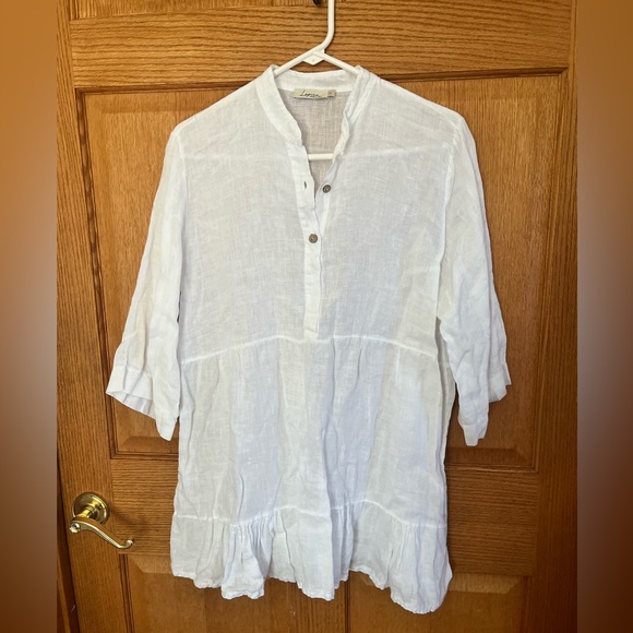 Logica white Linen 3/4 sleeve, beautiful top - Picture 1 of 4